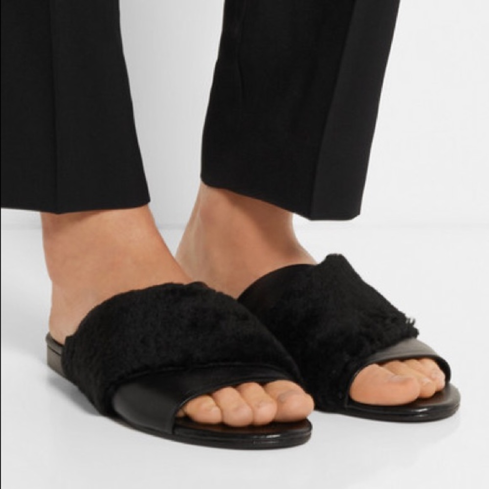 NewBark Shearling Leather Yasmin Slides - Picture 2 of 7